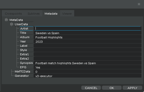Smarter Playout metadata
